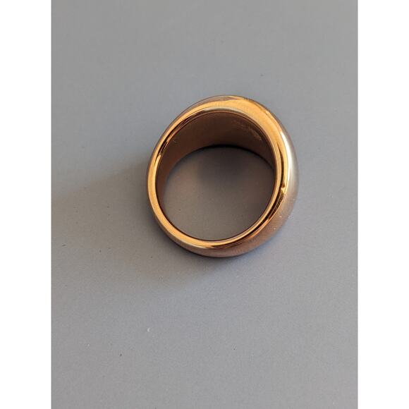 Estate Milor 14k Gold Resin Filled Dome Ring in Rose Gold - Picture 4 of 8